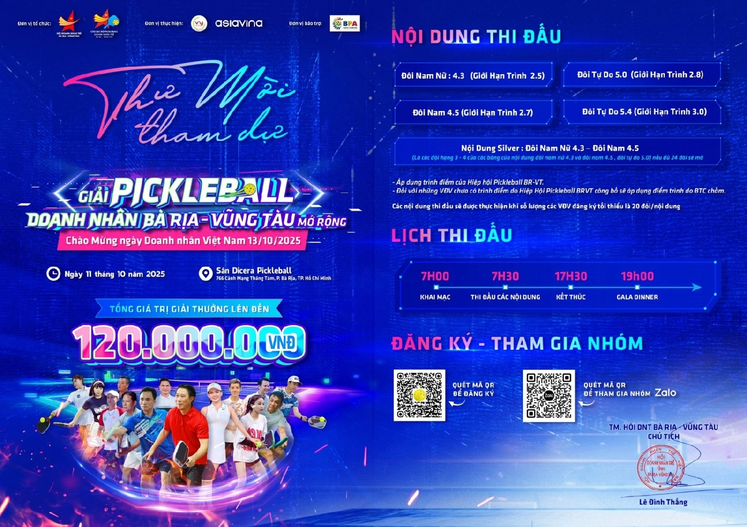 Điều lệ giải pickleball nội bộ