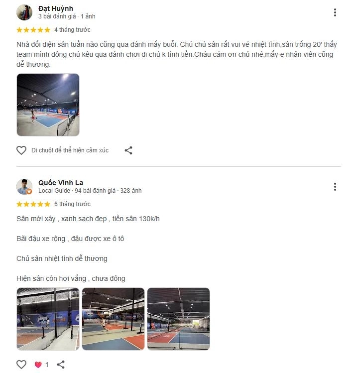 Đánh giá chất lượng sân dink dink pickleball