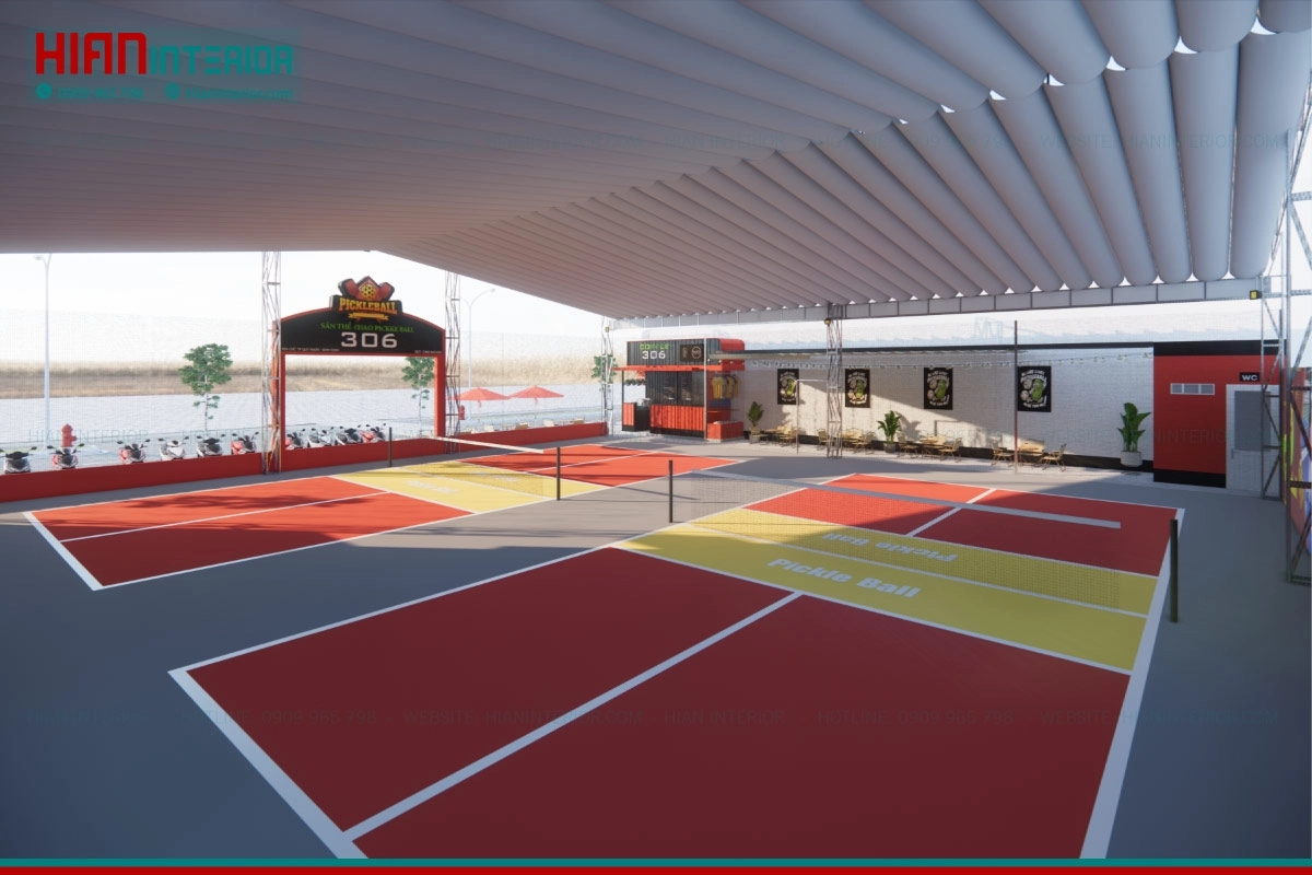Sân pickleball do đơn vị Hian Cons thi công