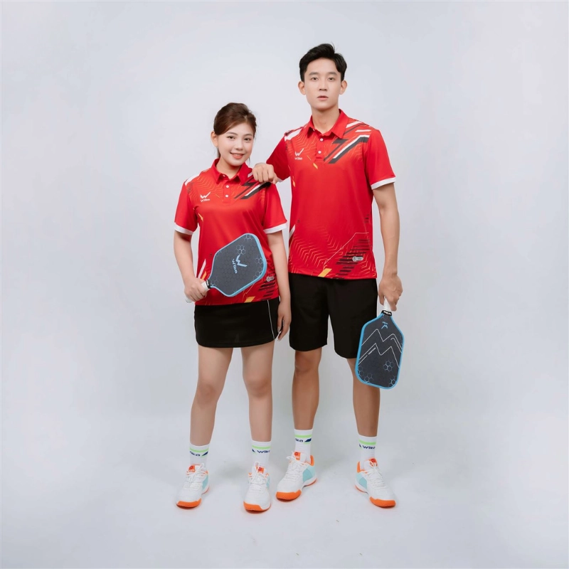 Áo polo pickleball với chân váy