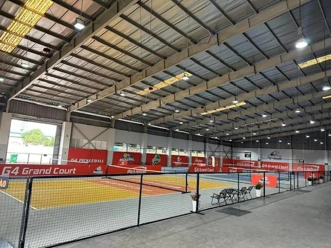 Không gian sân g4 pickleball thoáng mát, rộng rãi