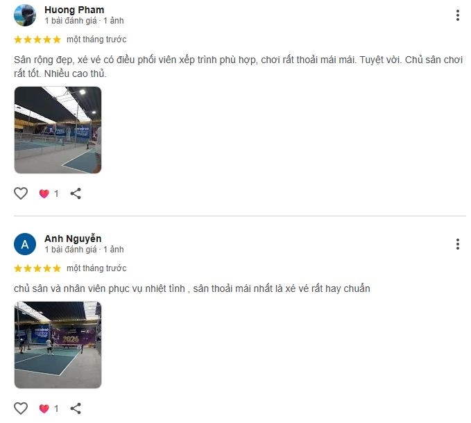 Đánh giá của người chơi sau khi trải nghiệm chất lượng sân tại game on pickleball lê trọng tấn