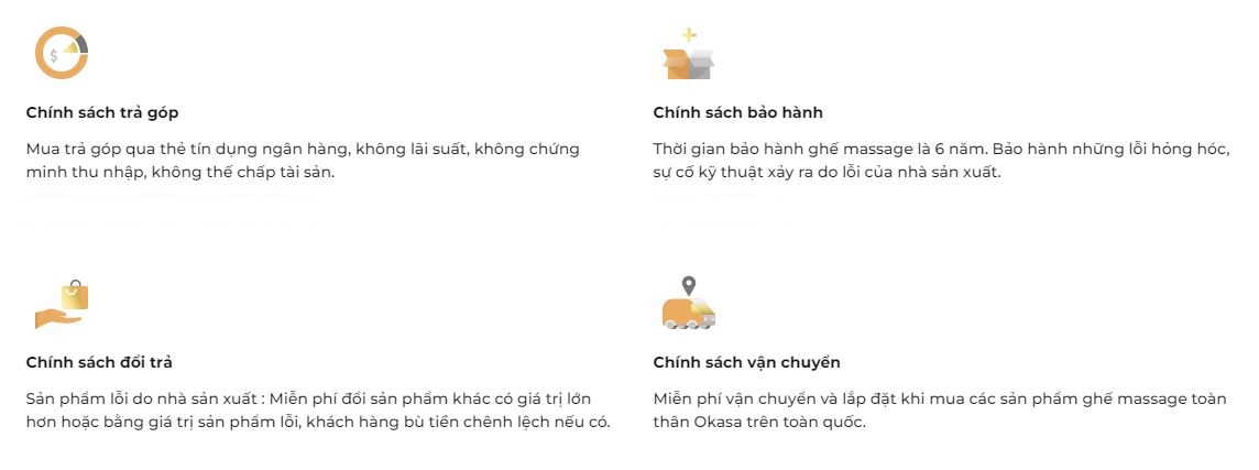 chính sách bảo hành và hậu mãi ghế massage Okasa