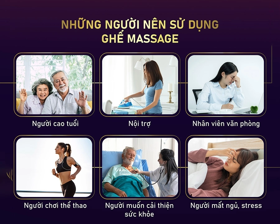 đối tượng sử dụng ghế massage Queen Crown