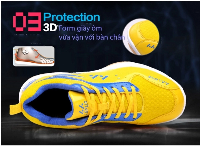 Công nghệ 3D Protection trên Giày cầu lông Lefus F808