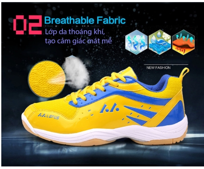 Công nghệ Breathable Farbic trên Giày cầu lông Lefus L022