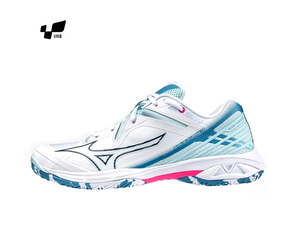 Giày Cầu Lông Mizuno Wave Claw 3 - Trắng xanh hồng