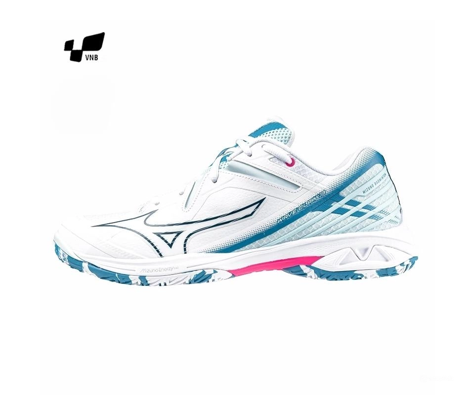 Giày cầu lông Mizuno Wave Claw 3 Fit - Trắng xanh