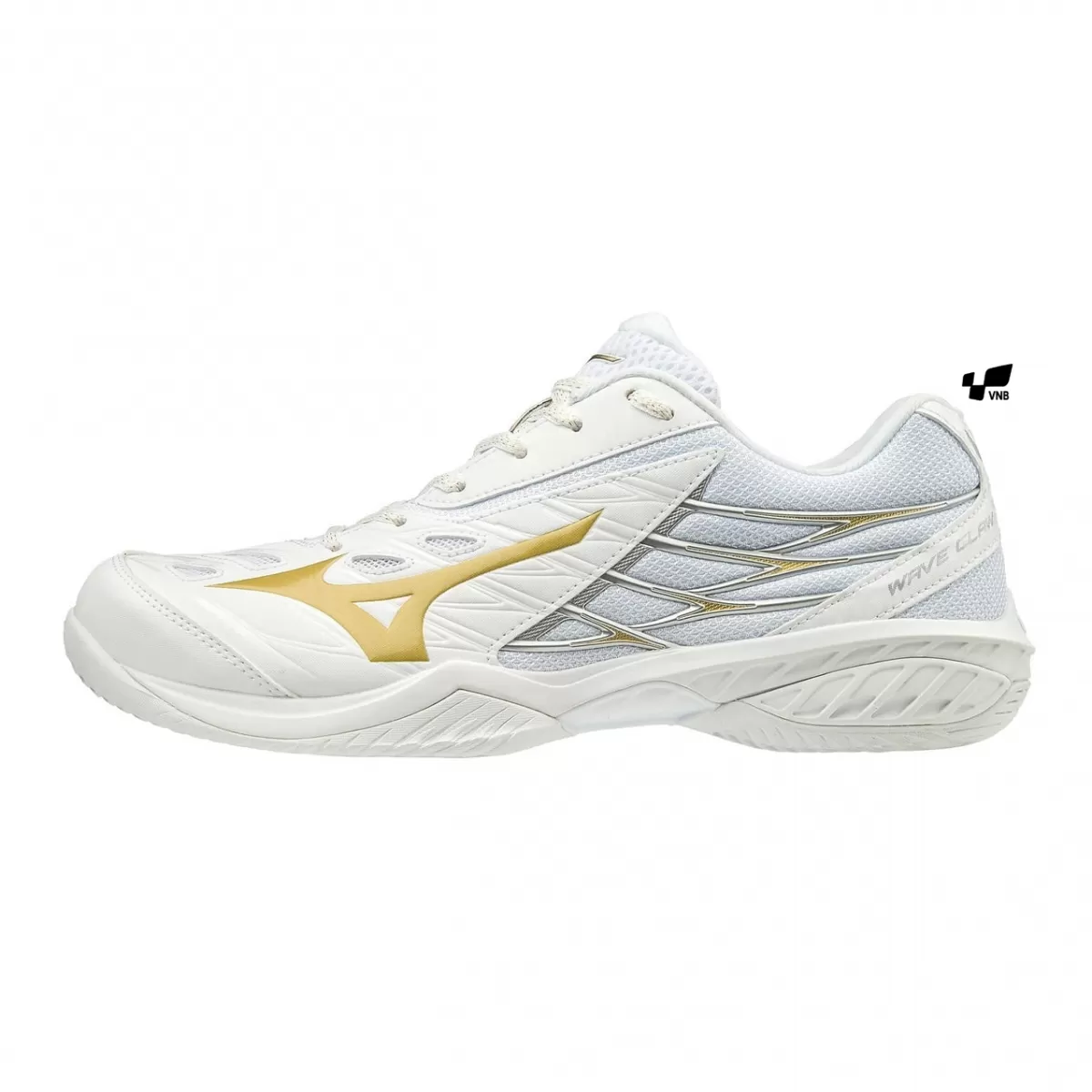 Giày cầu lông Mizuno Wave Claw - Trắng vàng