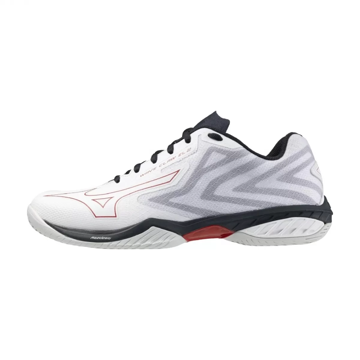 Giày cầu lông Mizuno Wave Claw EL 2 - Trắng đỏ xám (71GA228051)