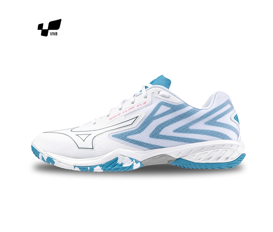 Giày cầu lông Mizuno Wave Claw EL 2 - Trắng xanh biển (71GA228020)