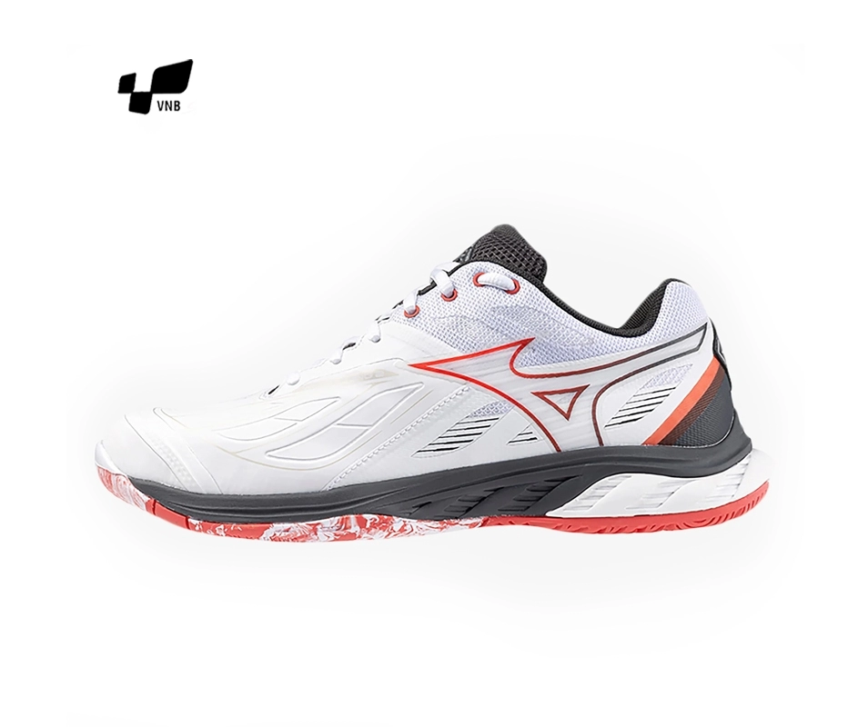 Giày cầu lông Mizuno Wave Fang 2 - Trắng đỏ đen