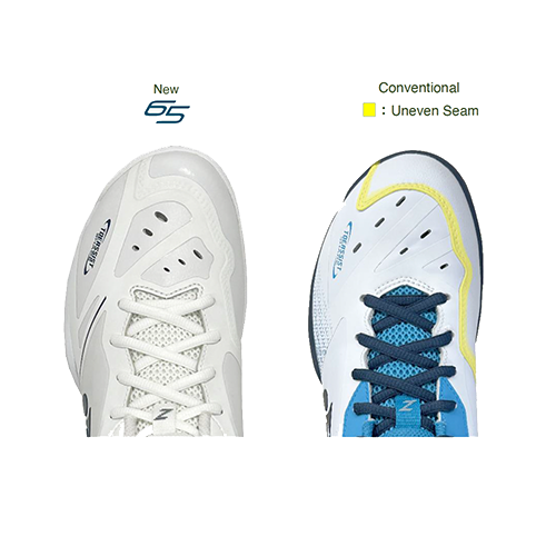 SEAMLESS UPPER là công nghệ được trang bị trên phần thân của các đôi giày Yonex bằng cách sử dụng một miếng da tổng hợp duy nhất bao phủ từ đầu bàn chân đến giữa bàn chân, giúp độ vừa vặn của giày được tăng cường và giảm căng thẳng không mong muốn.