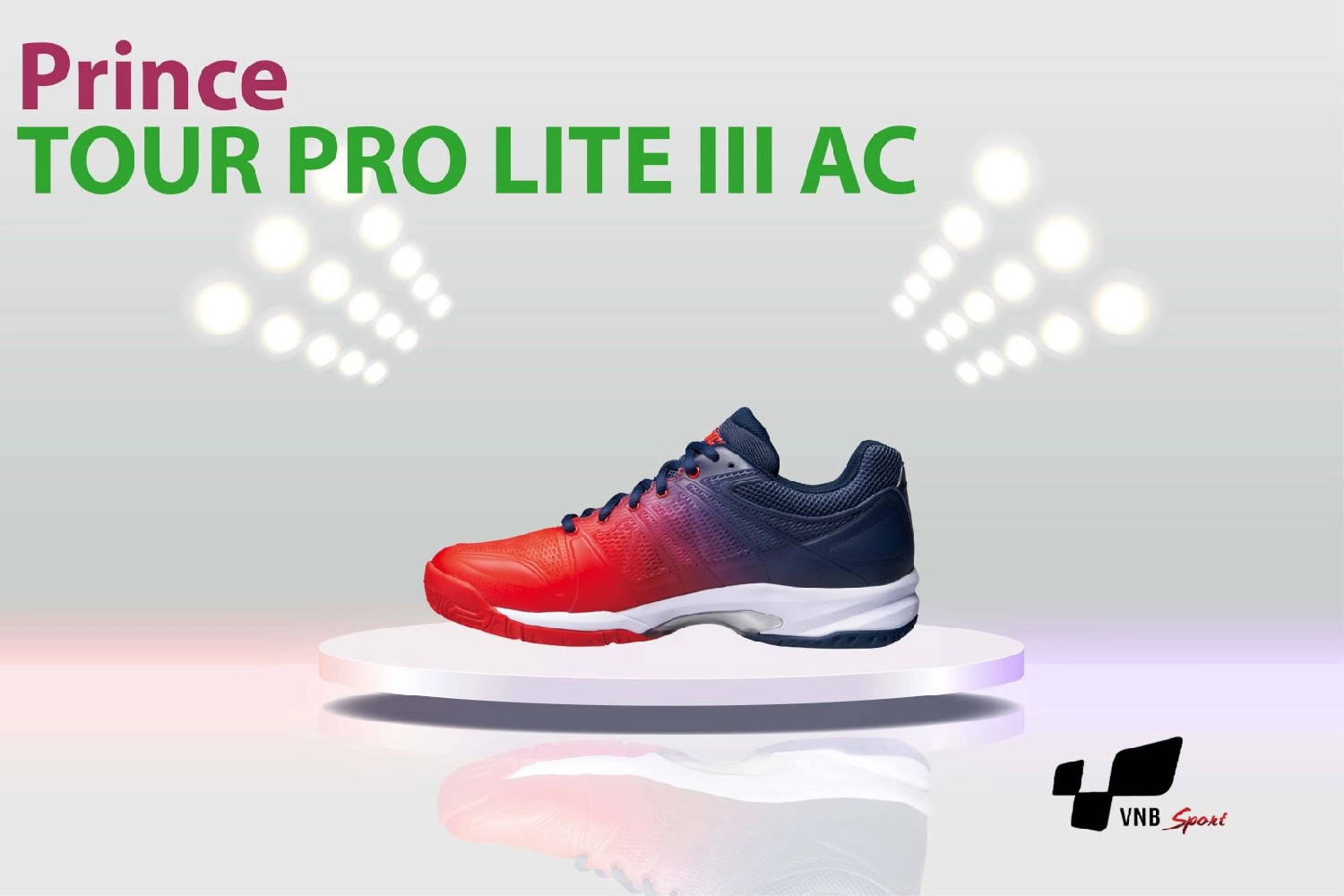 Giày Tennis Prince TOUR PRO LITE III AC DPSLA3R ĐỎ/XANH DƯƠNG