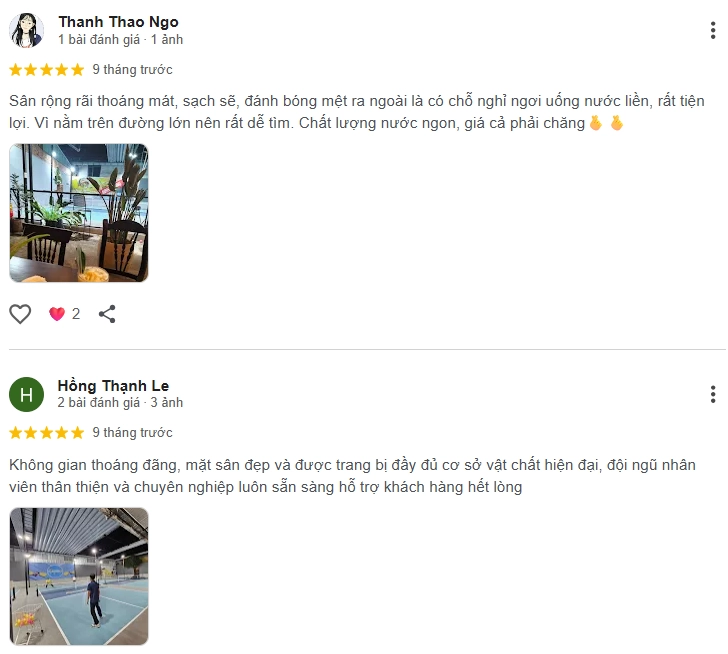 Đánh giá của người chơi tại sân Goldstar Pickleball 2