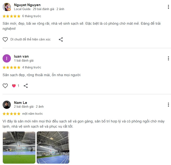 Đánh giá của người chơi tại Học Viện Cầu Lông T Pro