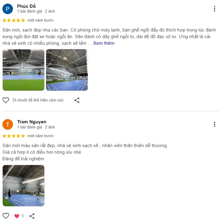 Đánh giá của người chơi tại Học Viện Cầu Lông T Pro