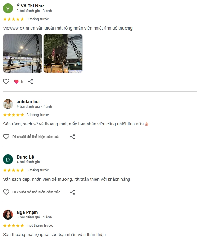 Đánh giá của người chơi tại sân Homeland Pickleball