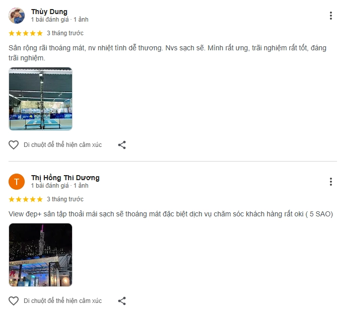 Đánh giá của người chơi tại sân Homeland Pickleball