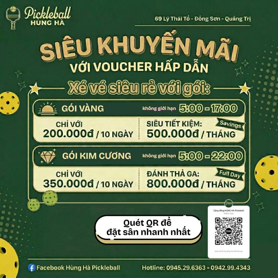 Tham gia xé vé tại sân hùng hà pickleball