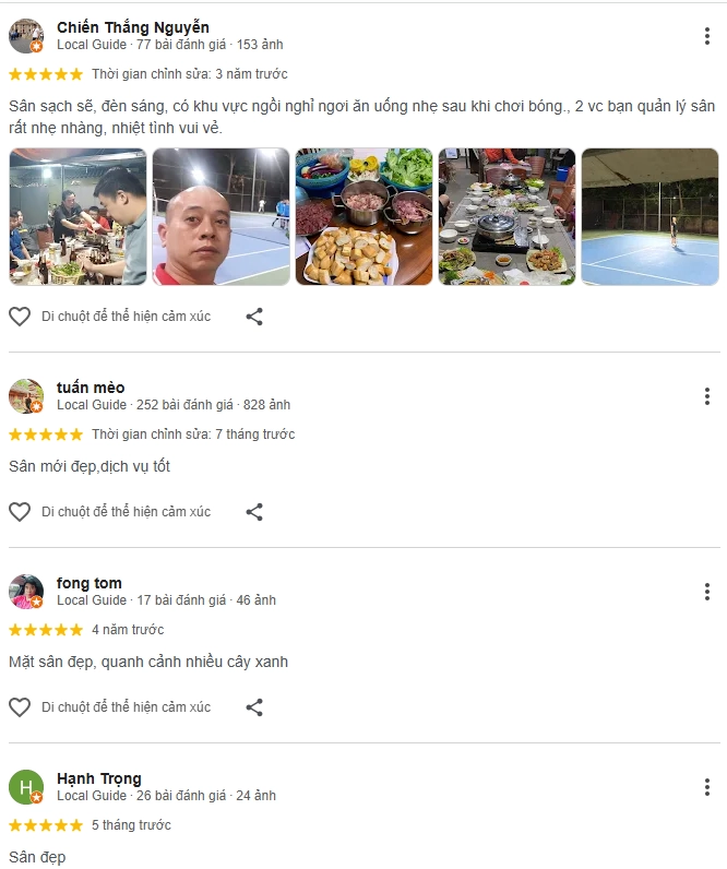 Đánh giá của người chơi tại Hữu nghị Pickleball Hà Nội