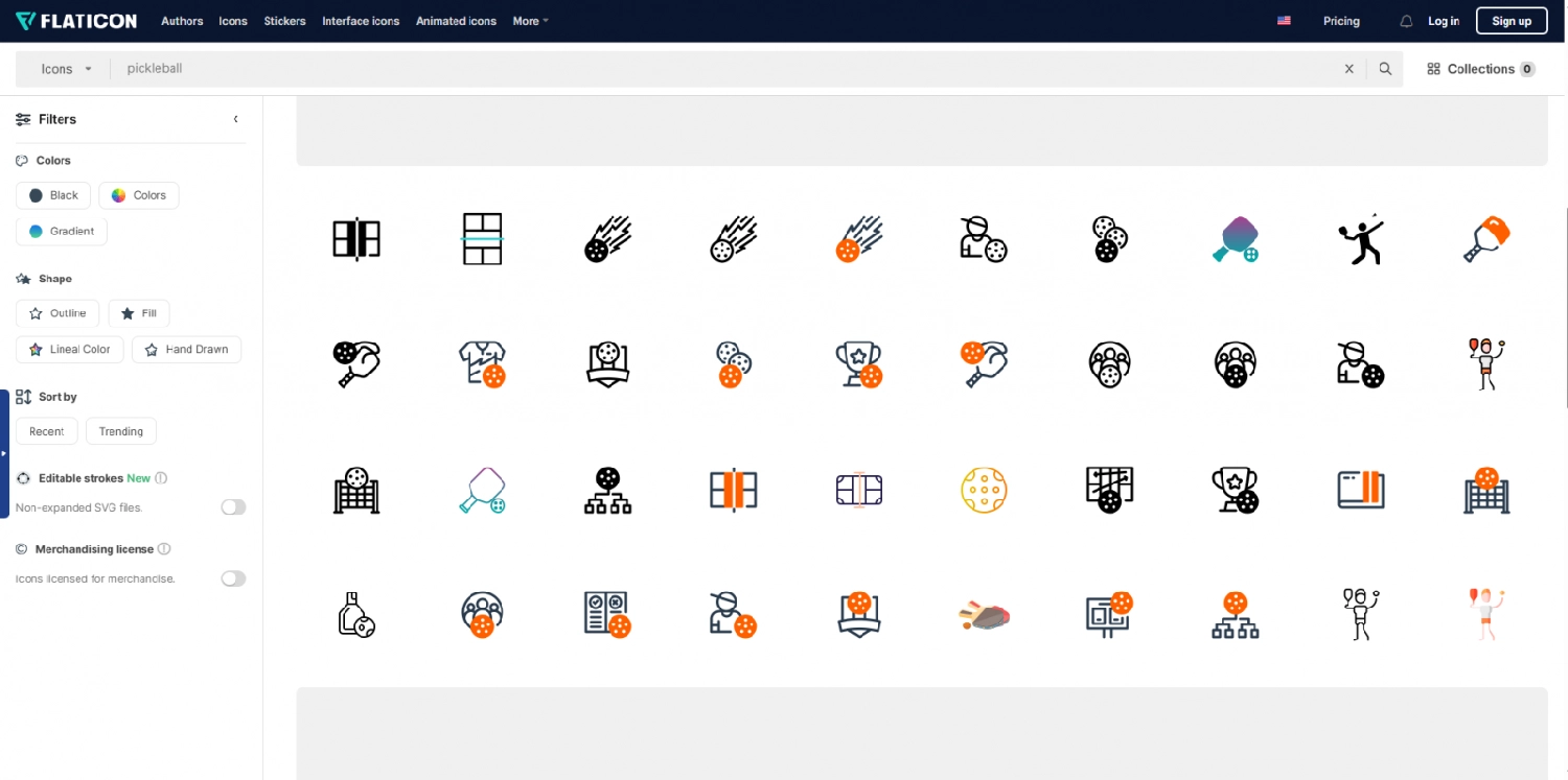 icon pickleball in flaticon