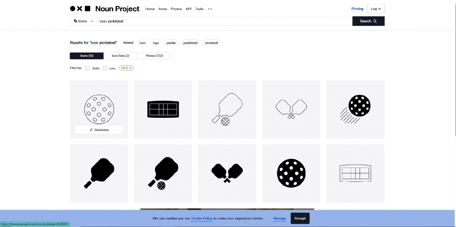 icon pickleball in noun project
