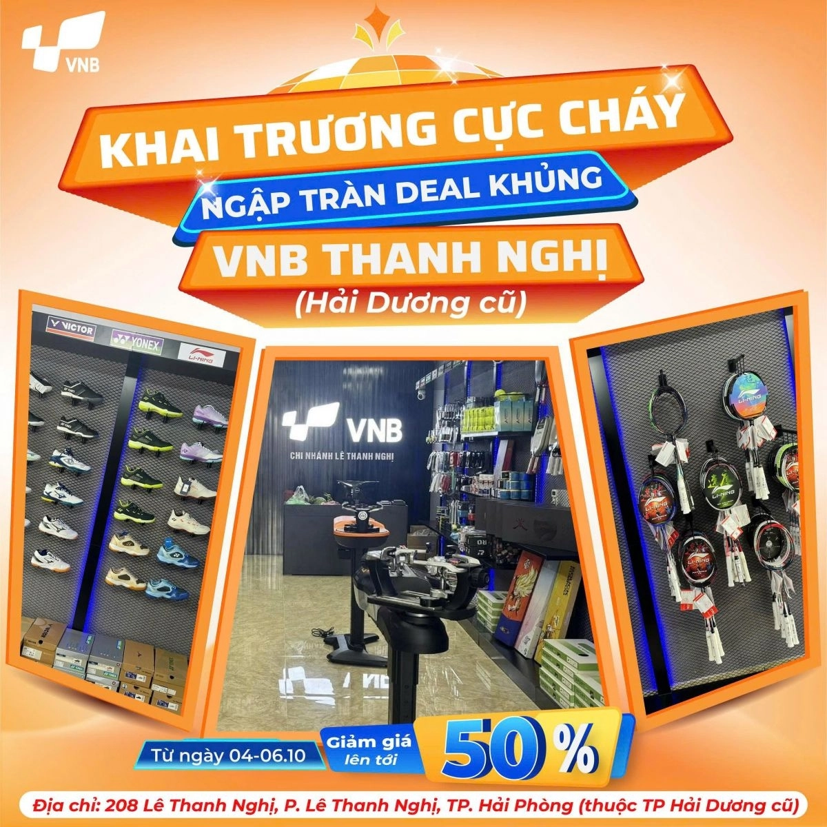 Chương trình khuyến mãi tại Cửa hàng thể thao VNB Lê Thanh Nghị