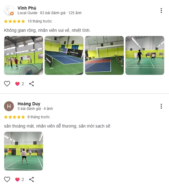 Phản hồi từ người chơi cho sân king pickleball & badminton chi nhánh 1
