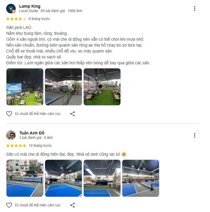 Đánh giá sân Lad Pickleball Việt Trì Phú Thọ