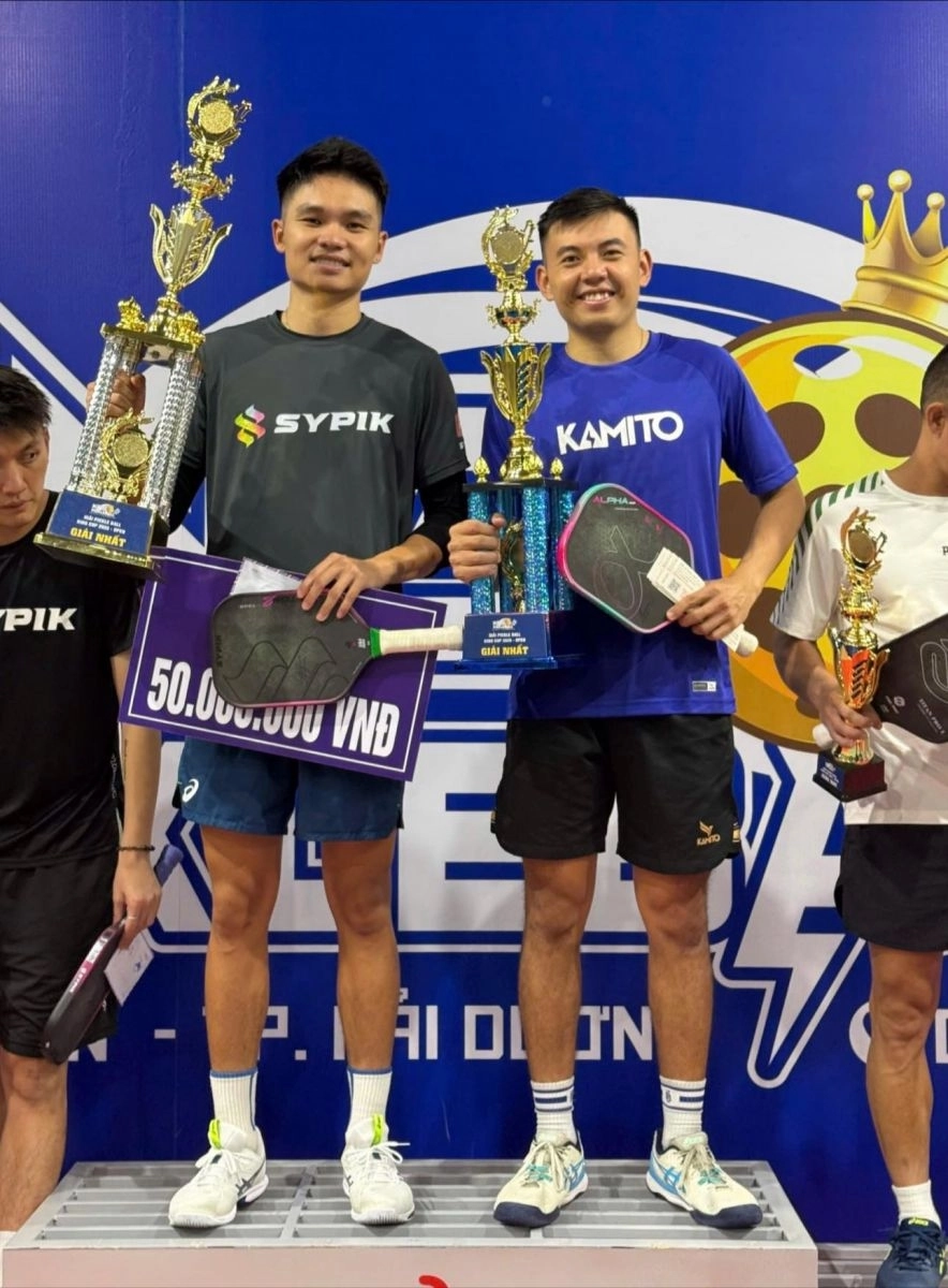  lý hoàng nam pickleball đăng quang đôi nam tại Giải vô địch Pickleball Quốc gia 2025.
