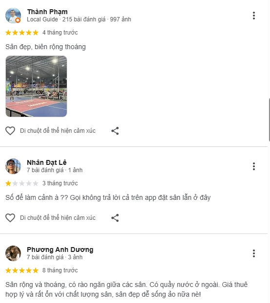 Những đánh giá tích cực từ người chơi dành cho sân mixping pickleball