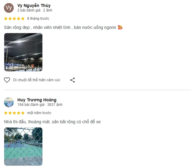 Đánh giá của người chơi tại sân Nguyễn Du Pickleball Club Hồ Chí Minh