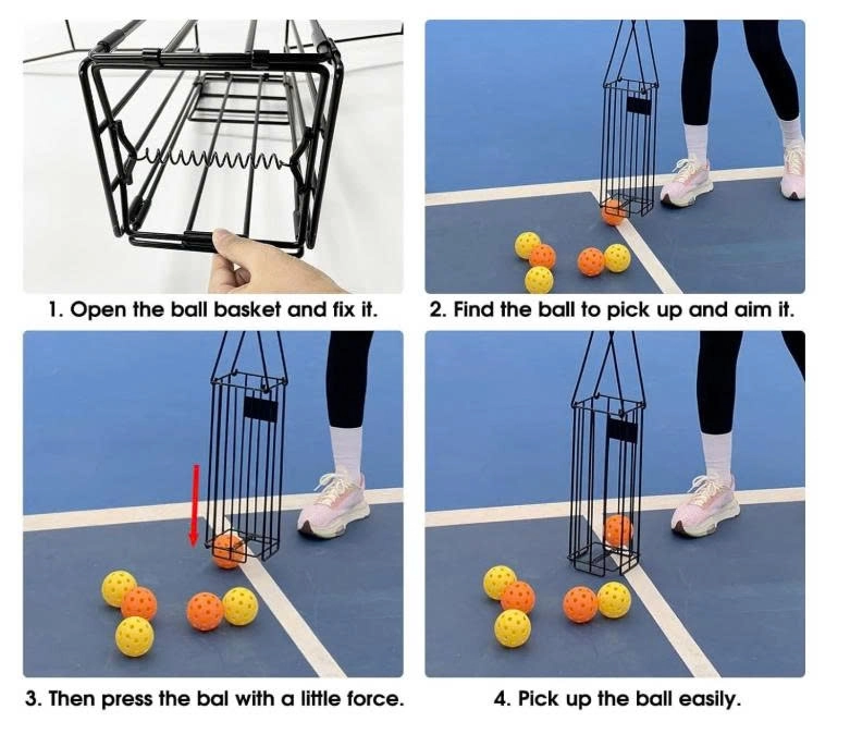 Cách sử dụng giỏi nhặt bóng Pickleball bằng thép