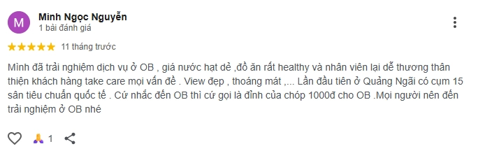 Đánh giá của người chơi tại sân OB Pickleball 2