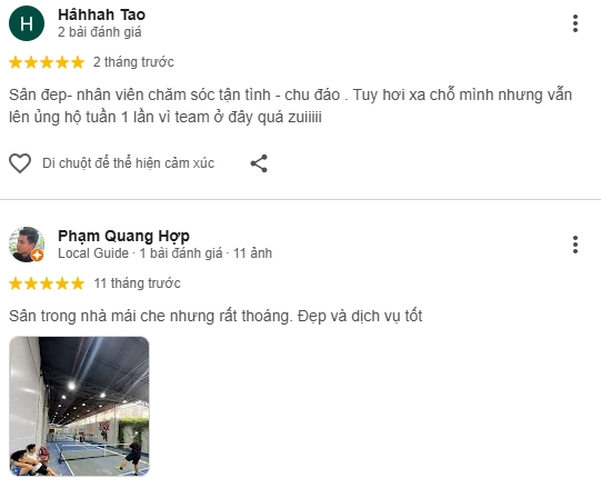 Đánh giá của người chơi tại sân Ohlala Pickleball 1