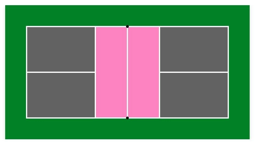 Sân pickleball phối màu xám và hồng
