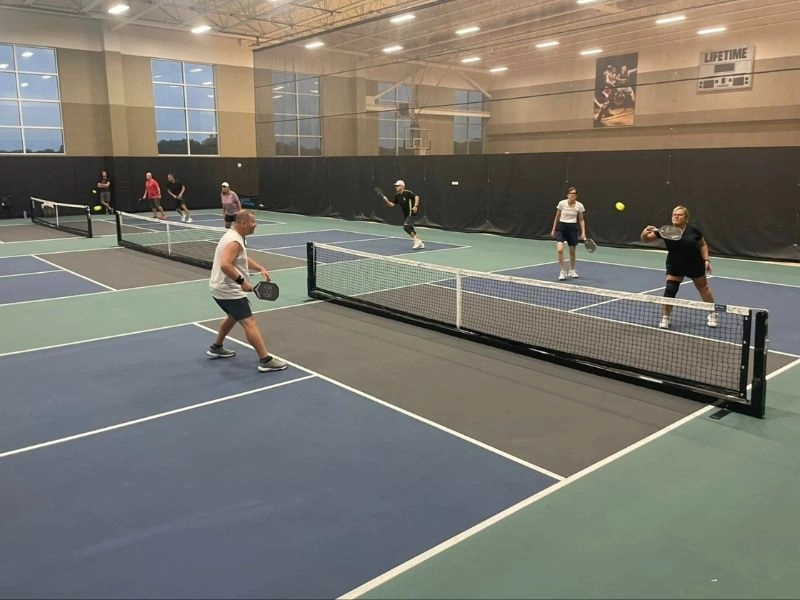 Phối màu sân pickleball trong nhà