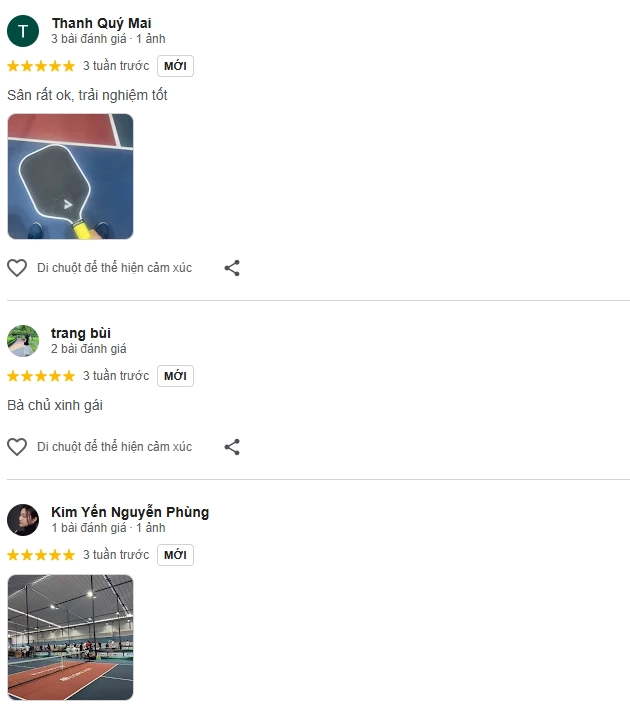 Đánh giá của người chơi tại sân Pickleball 18 Cộng Hoà