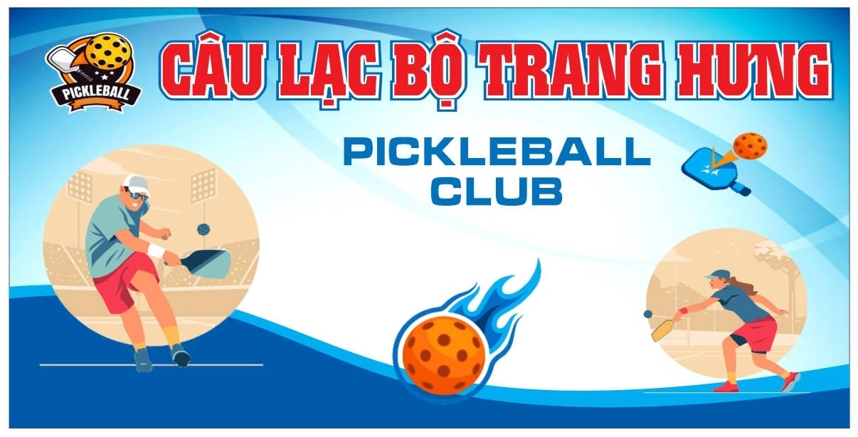banner pickleball hoạt hình