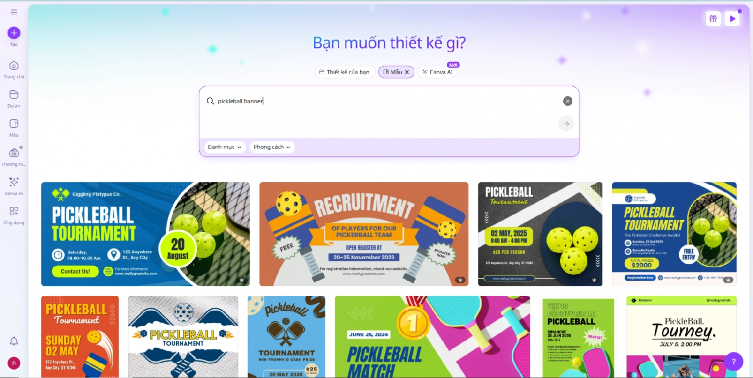 pickleball banner canva