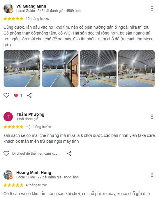 Đánh giá của người chơi tại sân Pickleball Nextball 9699 Cầu giấy Hà Nội