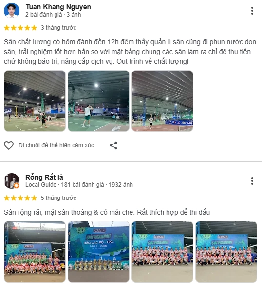 Đánh giá của người chơi tại sân Pickleball Paradise Long Biên