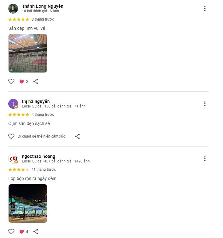 Những đánh giá về chất lượng sân pickleball Passion
