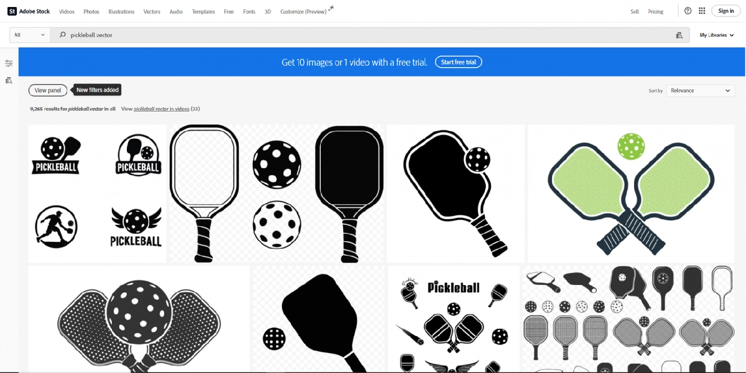 trang web pickleball vector Adobe Stock