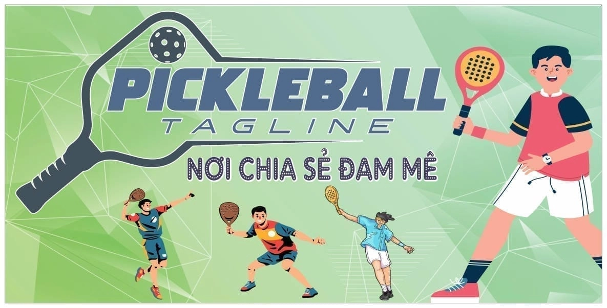 banner pickleball vector hoạt hình