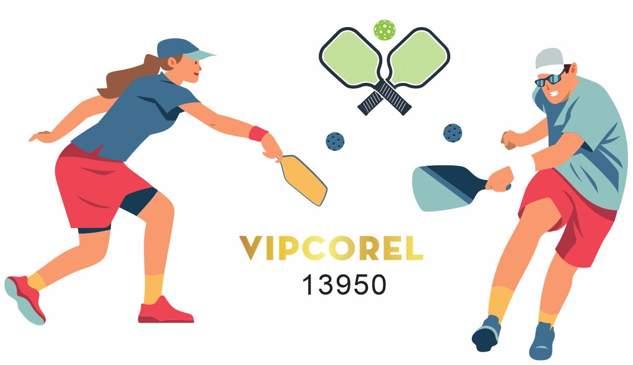 Mẫu pickleball vector hoạt hình