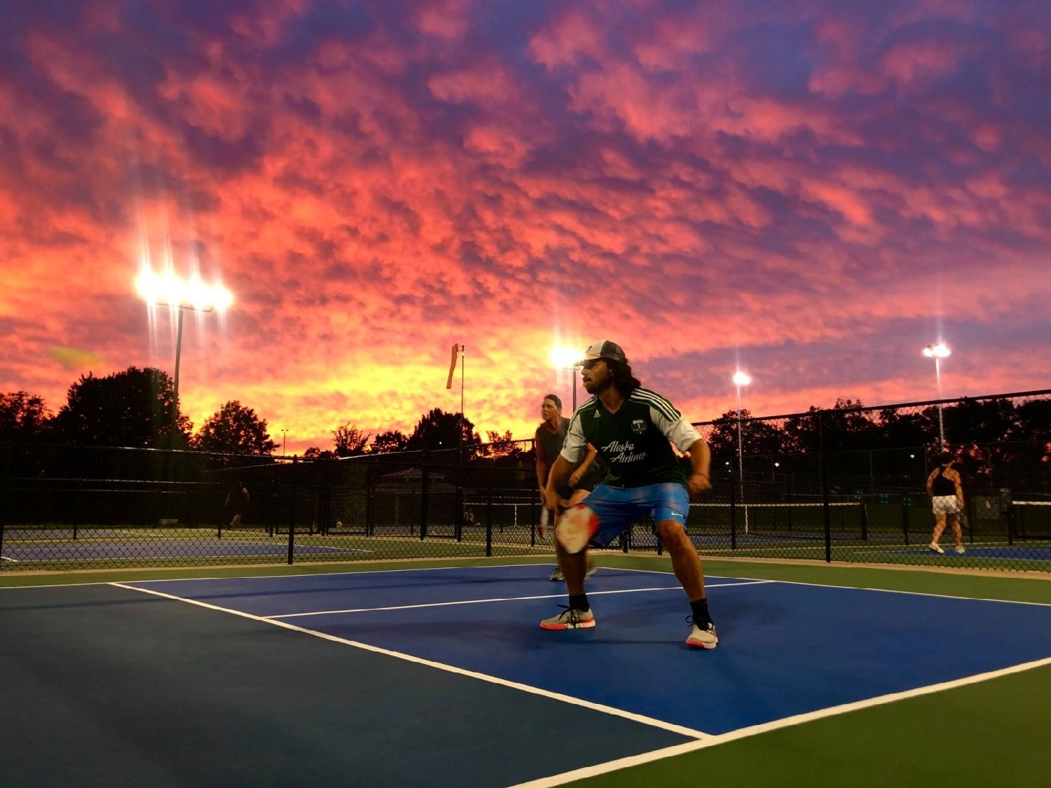 pickleball wallpaper sunset