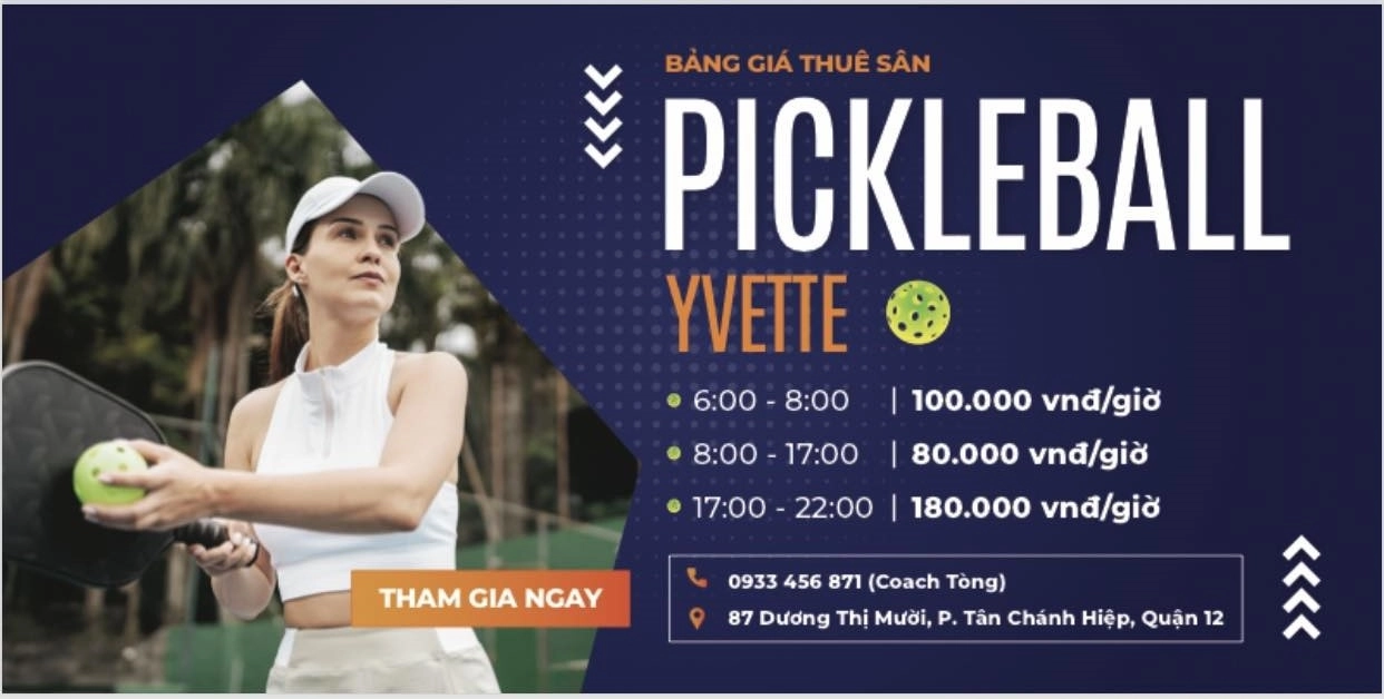 Giá thuê sân Pickleball Yvette