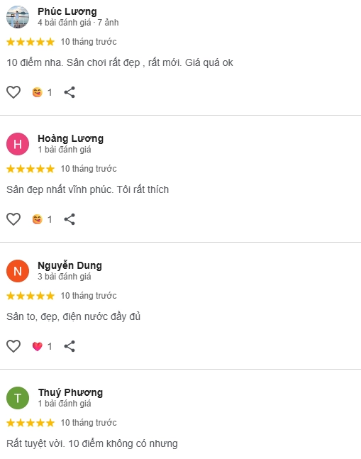 Đánh giá của người chơi tại sân Riverbay Pickleball Vĩnh Phúc